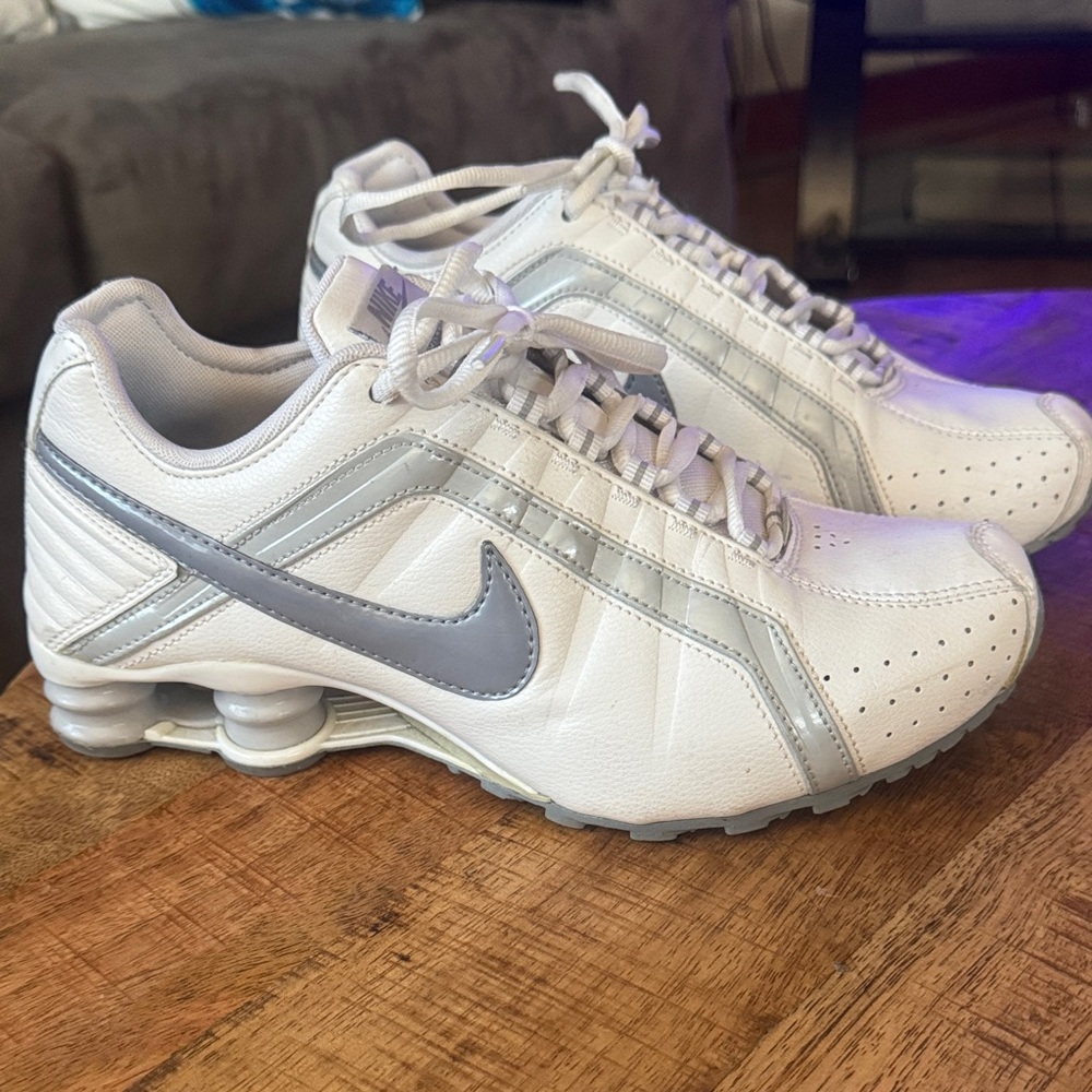 Nike White and Silver Running Shoes